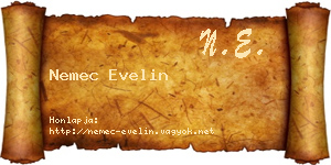 Nemec Evelin névjegykártya